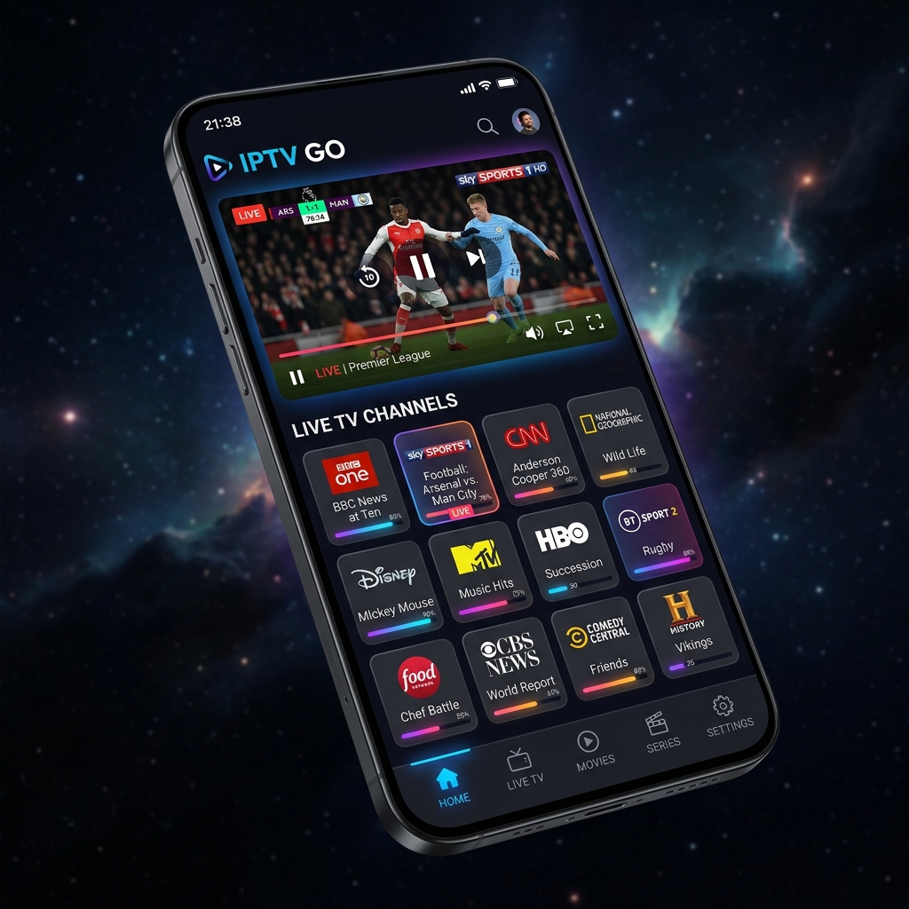 IPTV GO Mobile App Interface